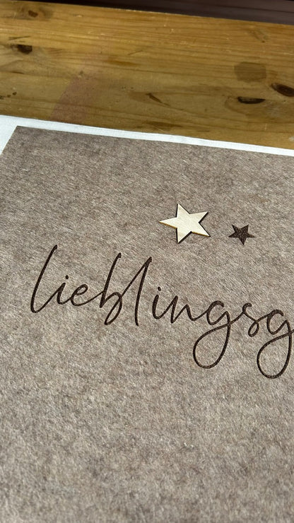 Filzplatzdeckchen eckig "Liebingsgast"