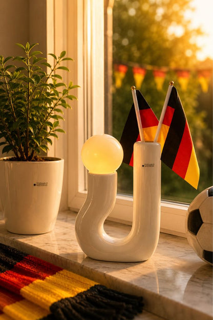 Vase Fiorello 30cm gewölbt creme-weiß