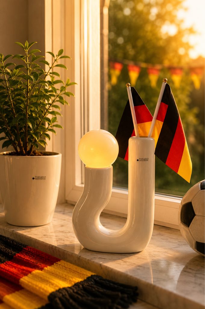 Vase Fiorello 30cm gewölbt creme-weiß