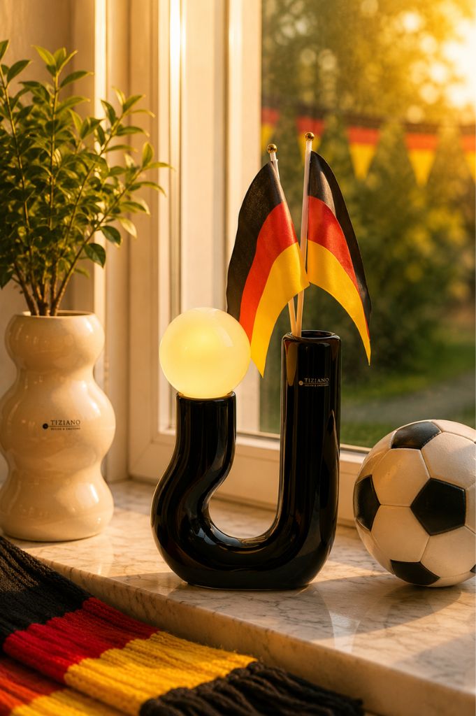 Vase Fiorello 30cm gewölbt schwarz
