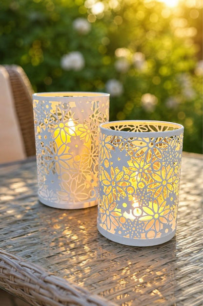Metalllicht Fiori creme-weiß