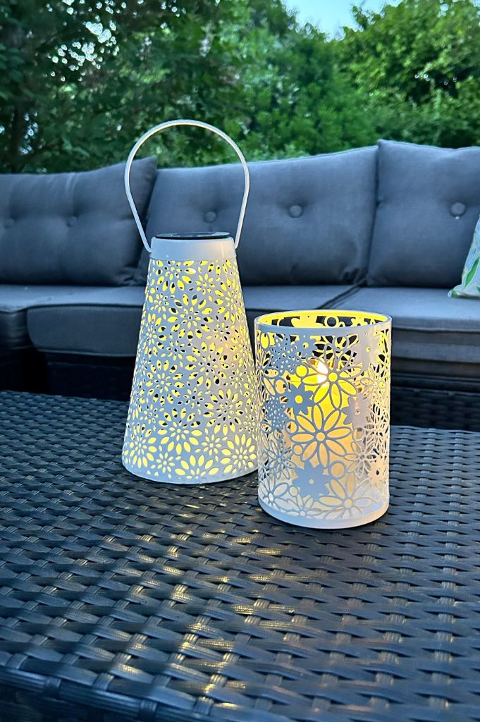 Solar Metallicht Fiori grün oder creme-weiß