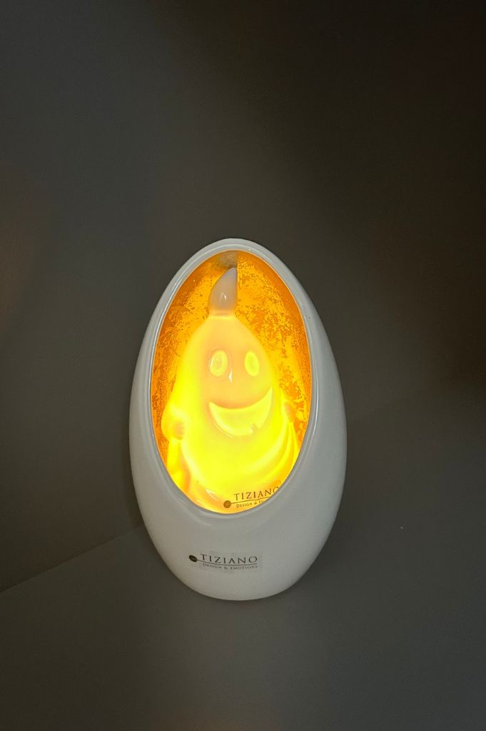 Dekoset Windlicht Flamma creme-gold mit Gespenst Gustav