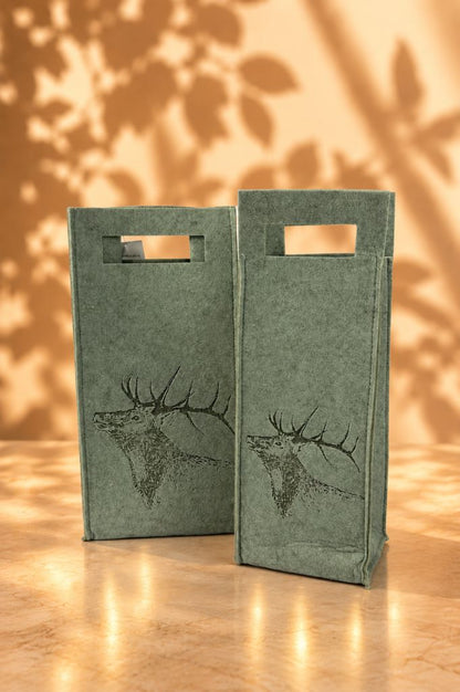 Flaschenhalter "Hirsch" mint aus Filz