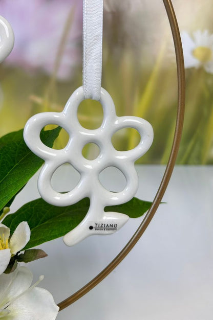 Deko Hänger Flora Blume creme-weiß