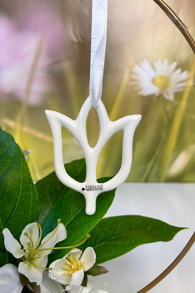 Deko Hänger Flora Tulpe creme-weiß