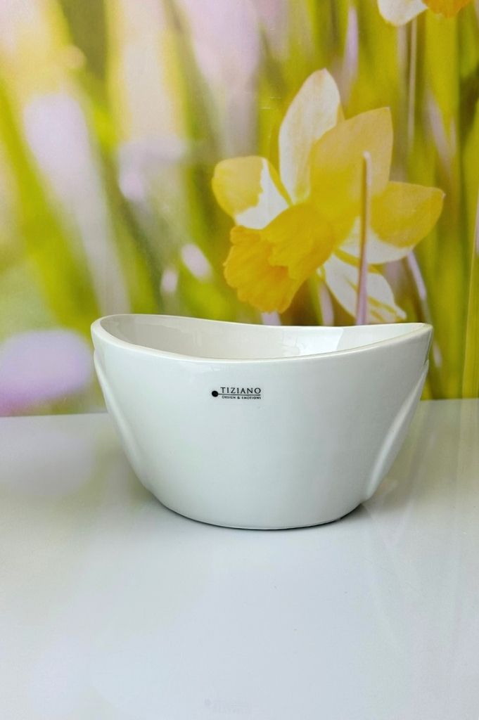 Jardiniere Florata creme-weiß