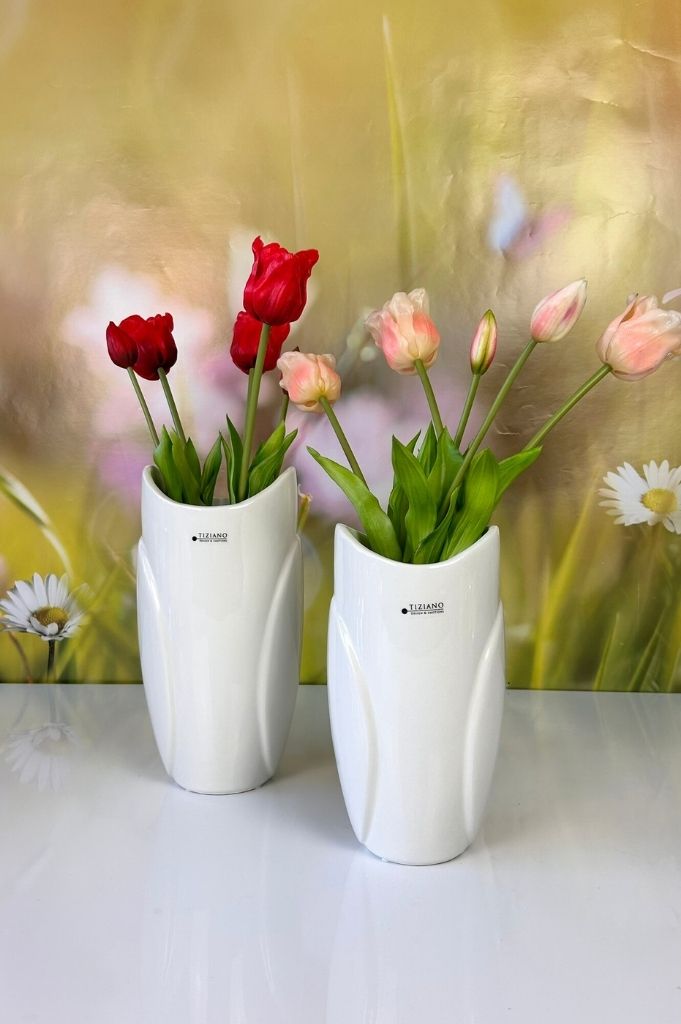 Vase Florata creme-weiß