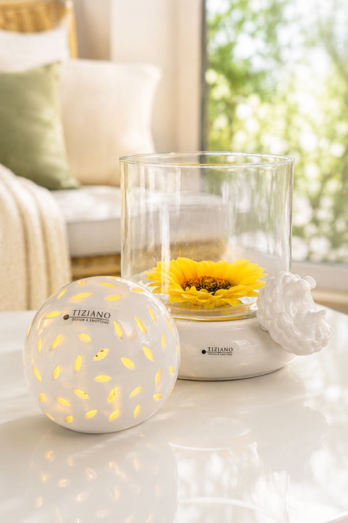 Dekoset Windlicht Forlie mit Sonnenblume + Igel Max
