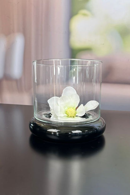 Windlicht Forlie 26cm schwarz mit Klarglas