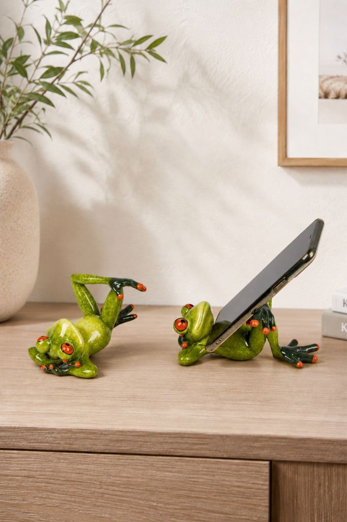 Deko Handyhalter Frosch Fridolin 15cm hellgrün