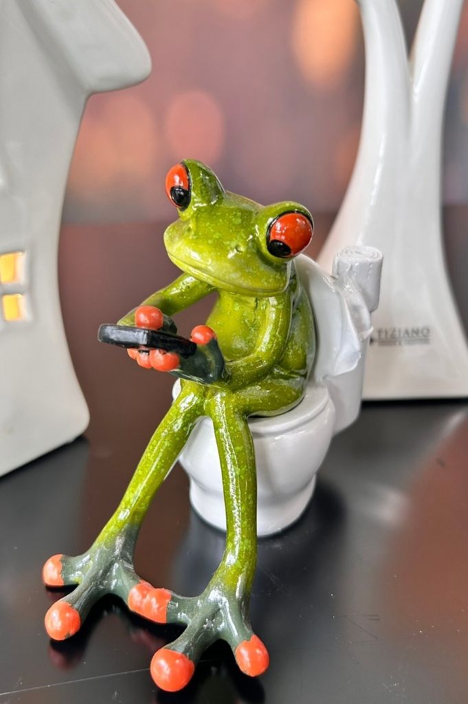 Dekoset Deko Haus Lurano LED+Fridolin auf Toilette+Joy