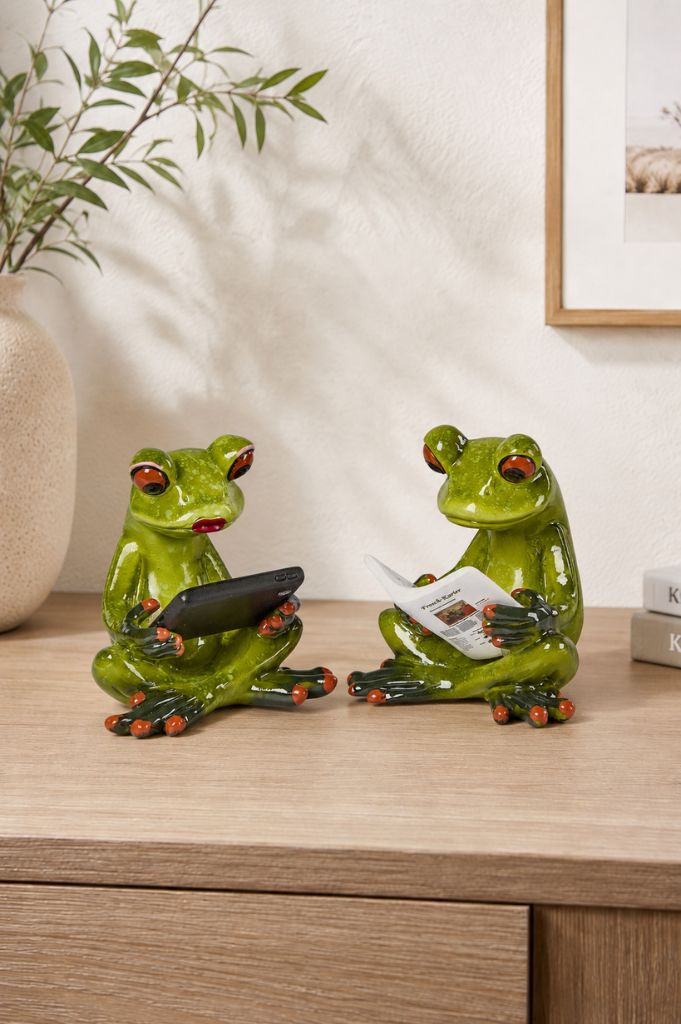 Deko Frosch Fridolin sitzend hellgrün