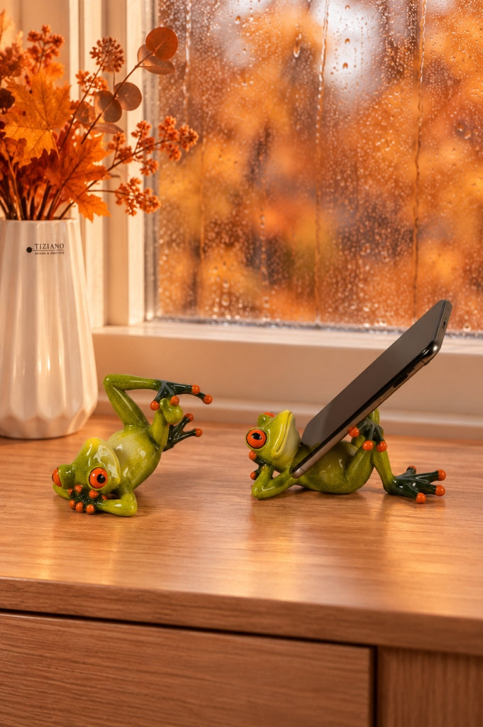Deko Handyhalter Frosch Fridolin 15cm hellgrün