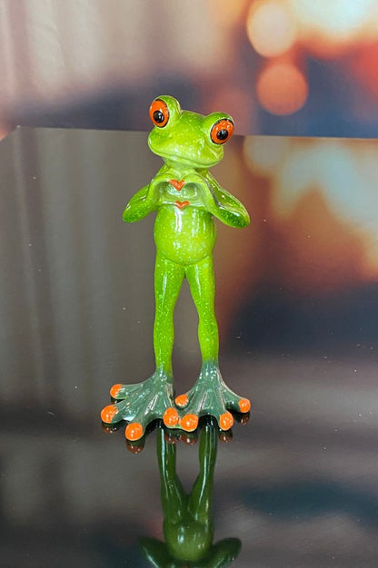 Geschenkbox Frosch Fridolin in Love grün