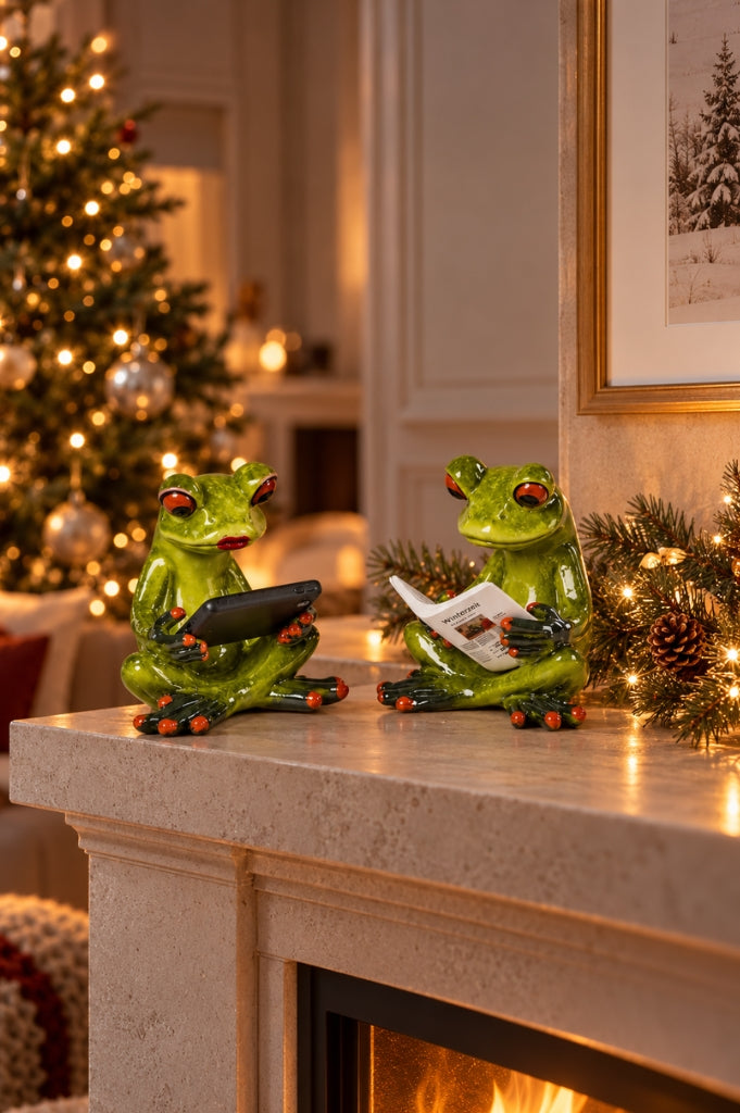 Deko Frosch Fridolin sitzend hellgrün