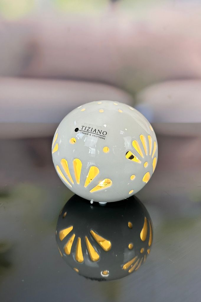 J14 Deko Lichtkugel Frontone LED 10cm creme-weiß