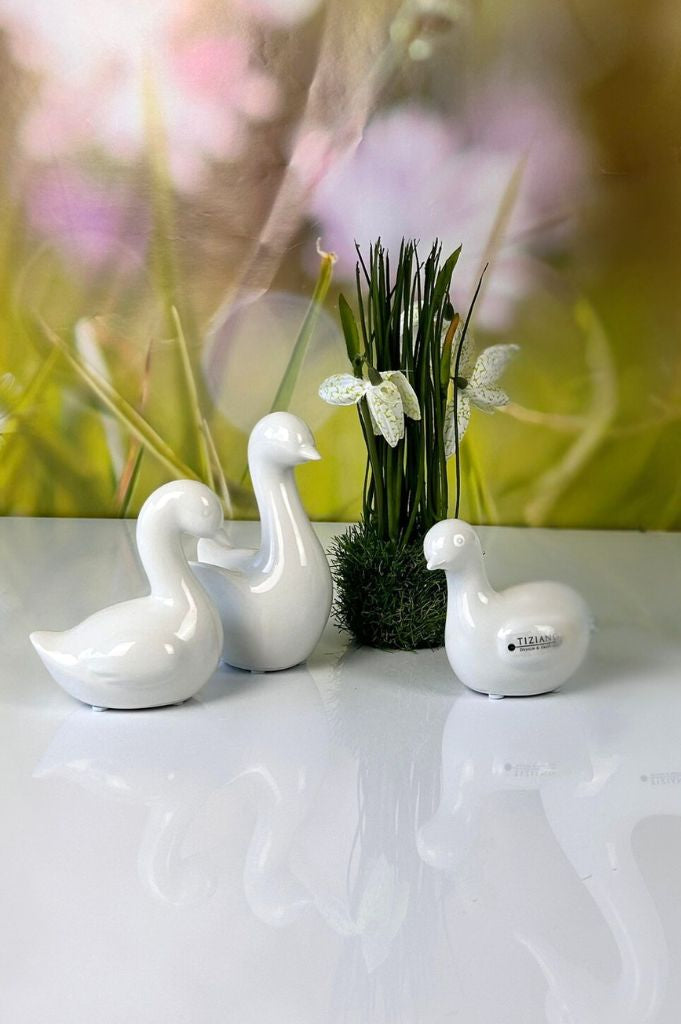 Deko 3er Set Gänsekinder Papina creme-weiß
