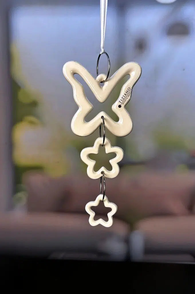 Hänger Gardenjoy Schmetterling 3-teilig creme-weiß
