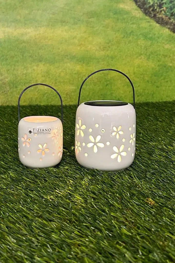 Gardenjoy Teelicht mit Henkel Tadino 8cm creme-weiß