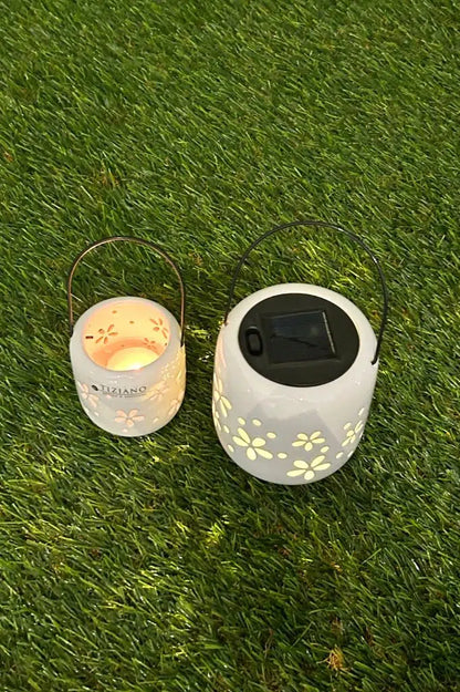 Gardenjoy Teelicht mit Henkel Tadino 8cm creme-weiß