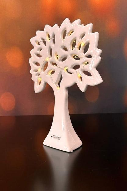 Dekobaum Gavello LED creme-weiß