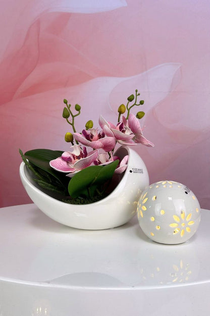 Dekoset Gazo mit Orchidee pink