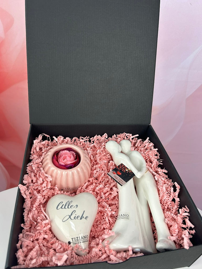Geschenkbox Paar Amorino mit Teelicht Prisma