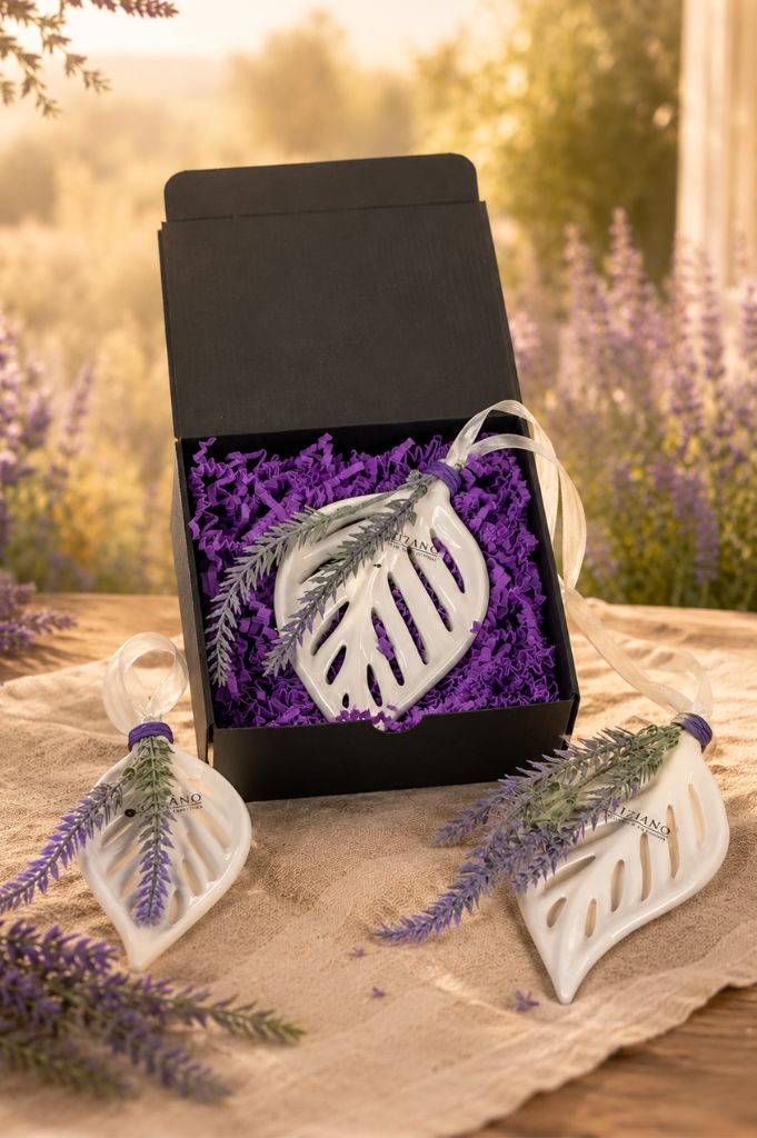 Geschenkbox Hänger Denia mit Lavendeldeko
