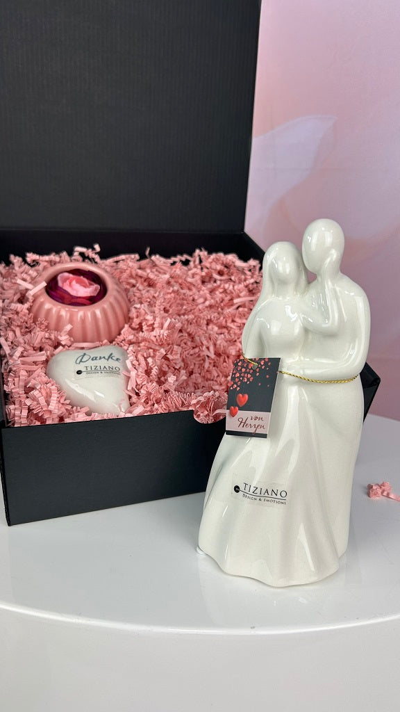 Geschenkbox Paar Senora mit Dekoherz " Danke" und Prisma