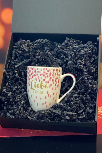 Geschenkbox Tasse mit Schriftzug Liebe...