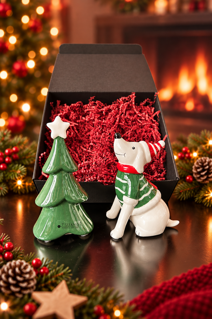 Geschenkbox Baum Cartore grün+ Hund Rolf