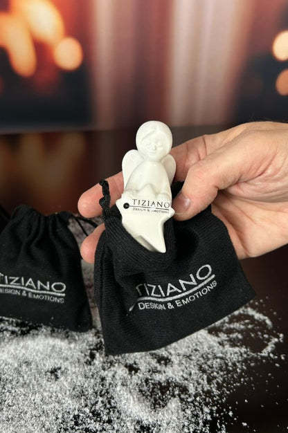 Geschenksäckchen Engel Nora mit Stern creme-weiß