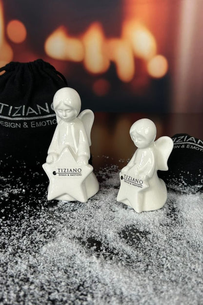 Geschenksäckchen Engel Nora mit Stern creme-weiß