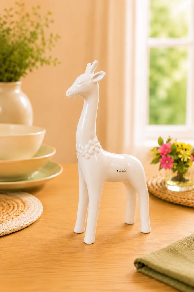 Deko Giraffe Giulia creme-weiß