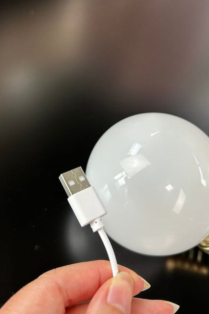 Lampe Fiorello 30cm gewölbt mit LED Birne creme-weiß