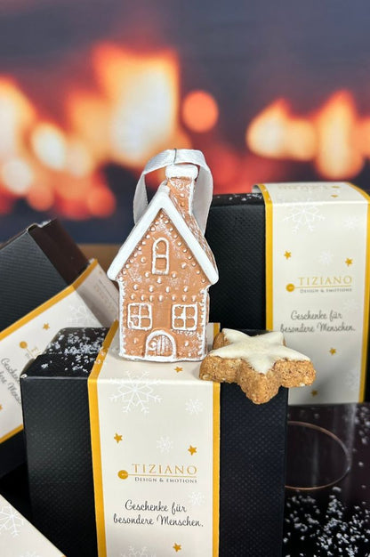 Deko Baumhänger Lebkuchenhaus Piani 7,5cm dekoriert