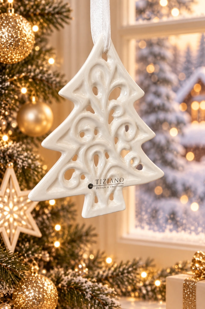 Dekohänger Fario Baum creme-weiß