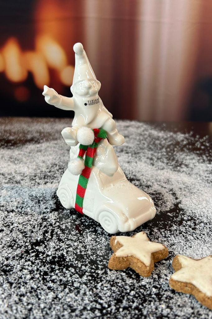 Dekoset Auto Herbie mit Santa Linus creme-weiß