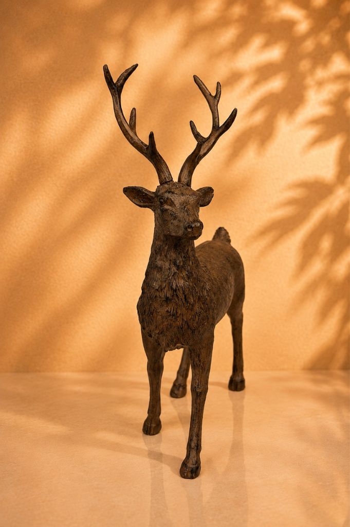 Deko Hirsch stehend 56cm braun