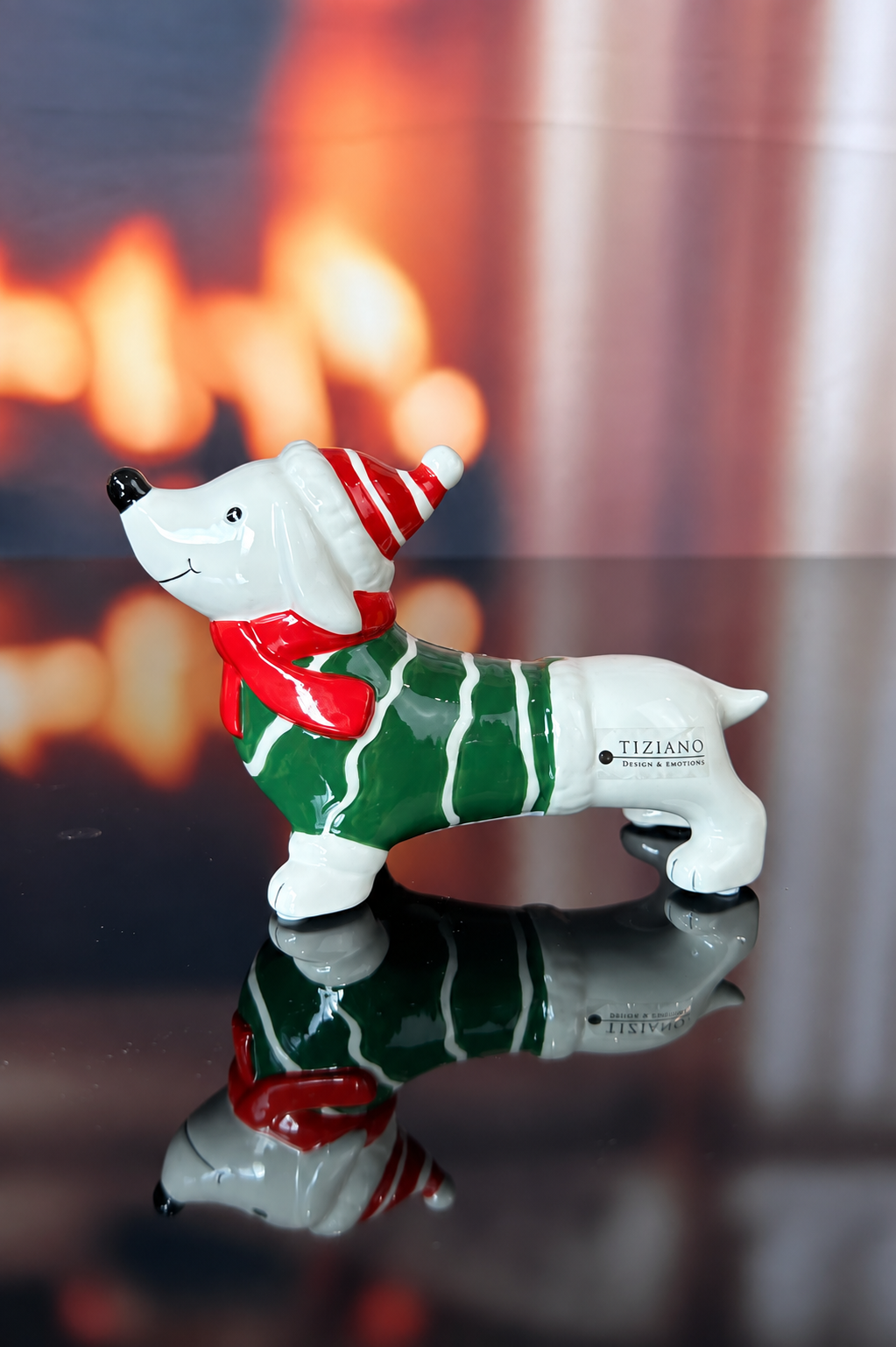 Deko Hund Rolf mit Pulli grün