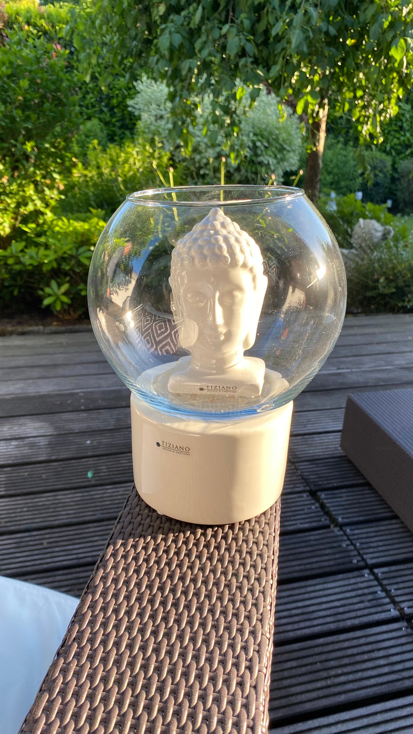 Dekoset Windlicht Narvik LED mit Glas Ovaro und Suman crem