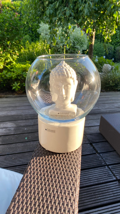 Dekoset Windlicht Narvik LED mit Glas Ovaro und Suman crem