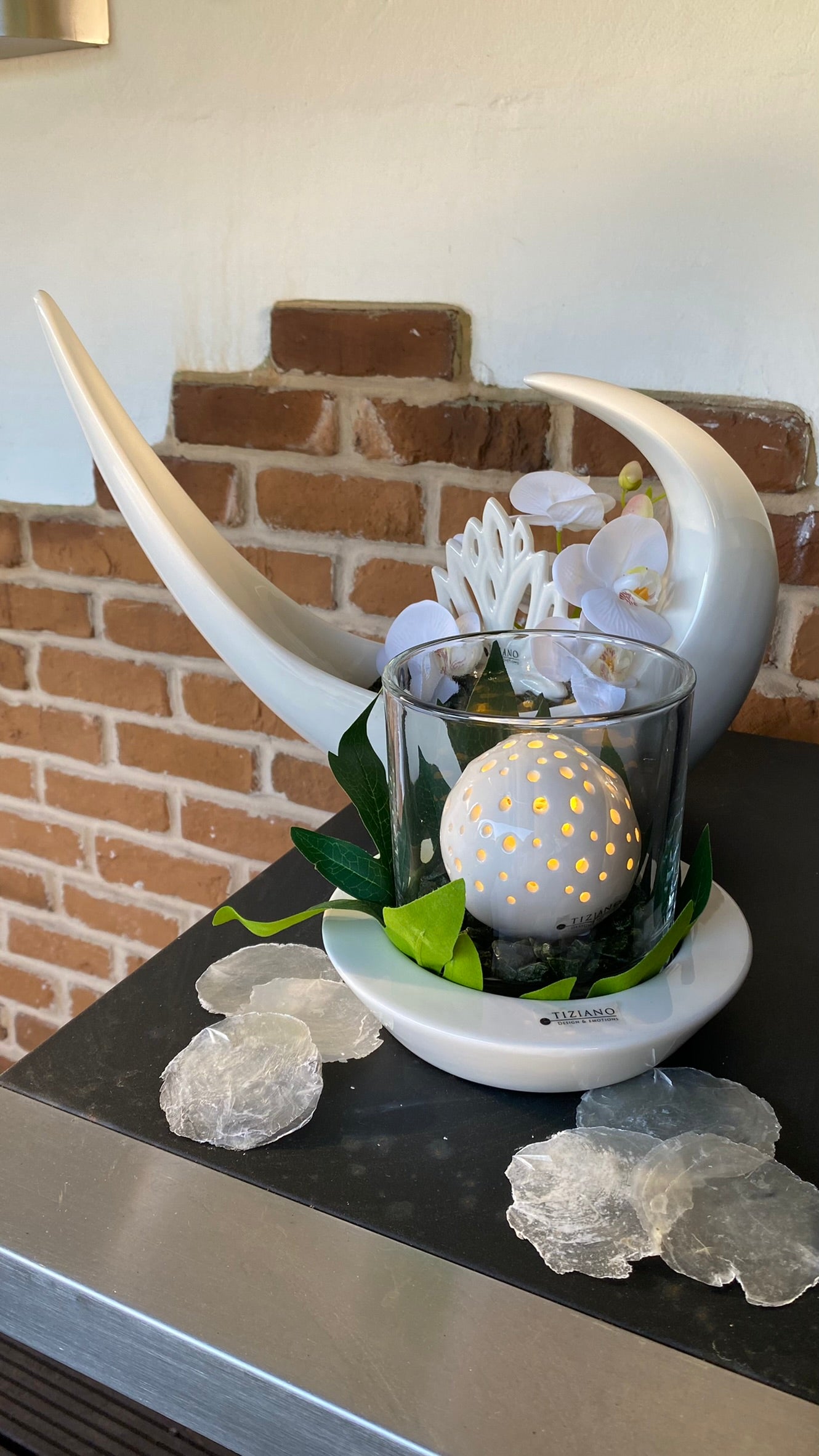Dekoset Schale Loreno mit Casca und Orchidee