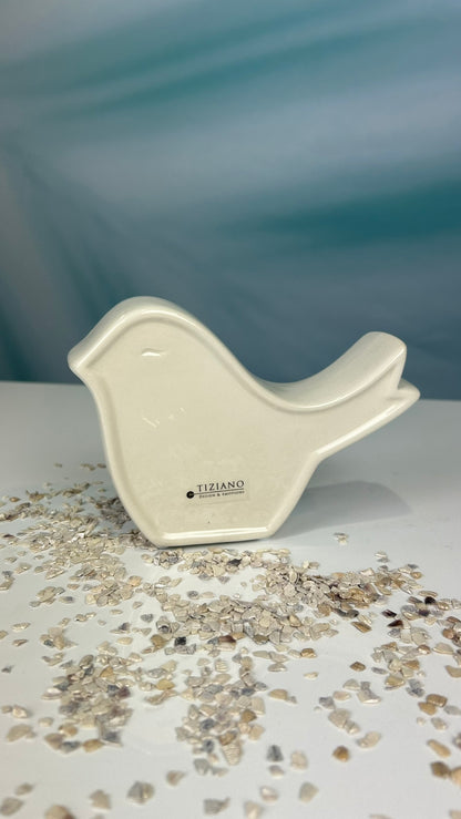 Dekovogel Xanita creme-weiß