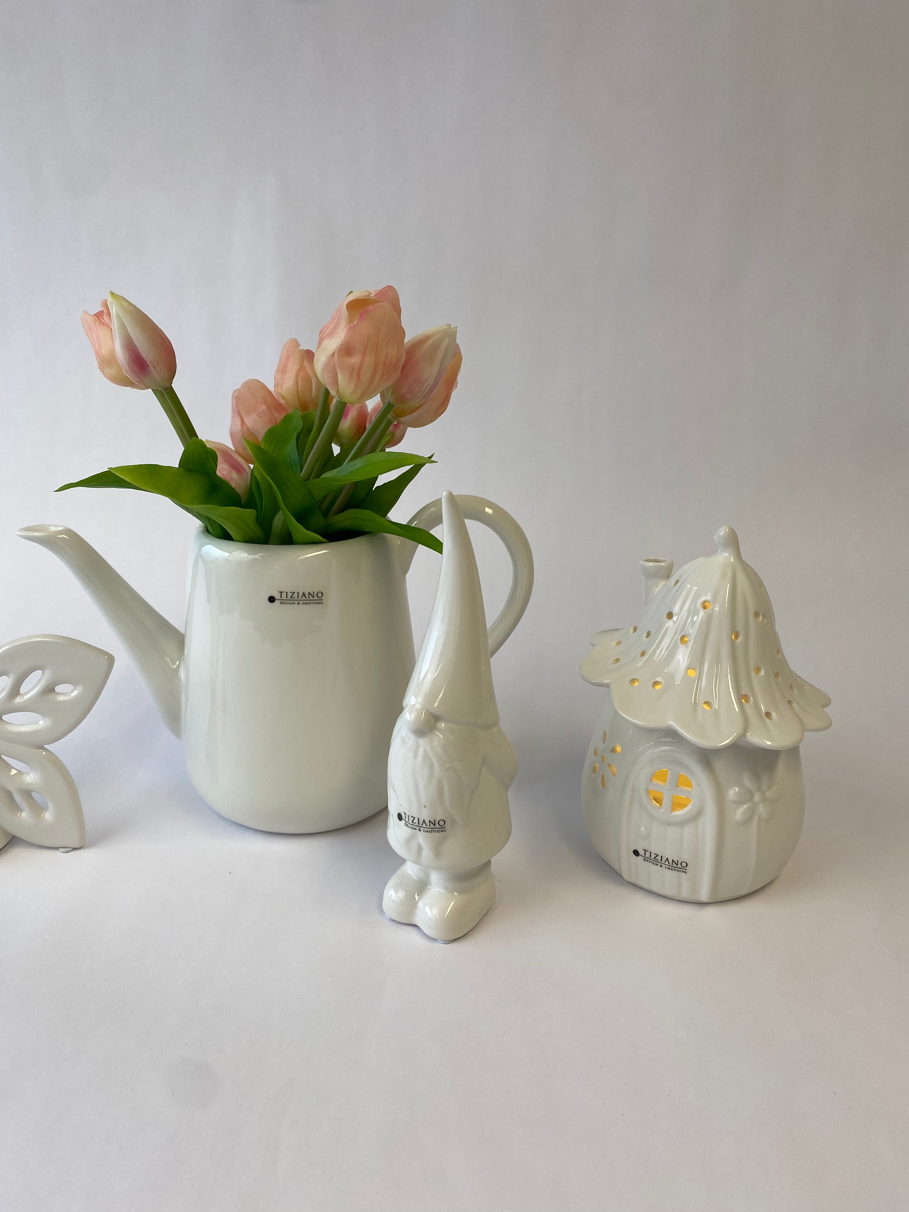 Dekoset Zwerg Geraldo+Haus Solina LED+Giesskanne Ravello