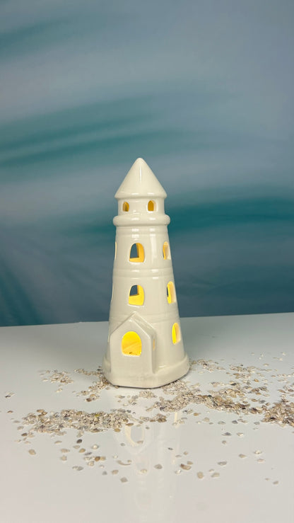 Leuchtturm Faro LED creme-weiß