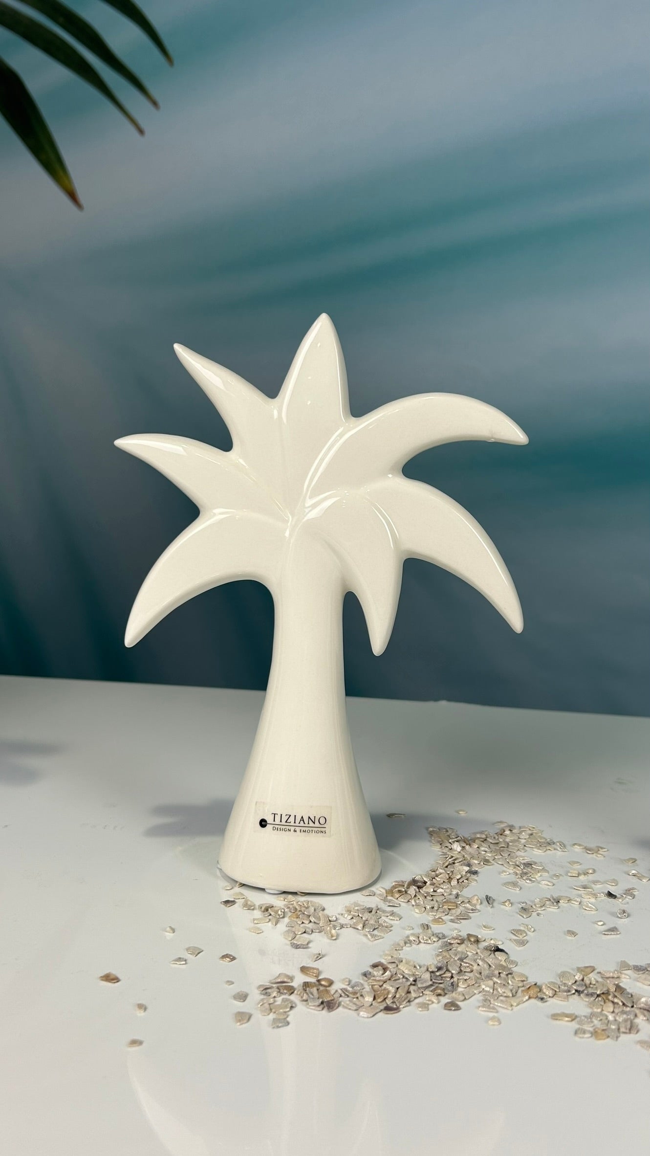 Dekofigur Deko Palme Guano weiß-creme