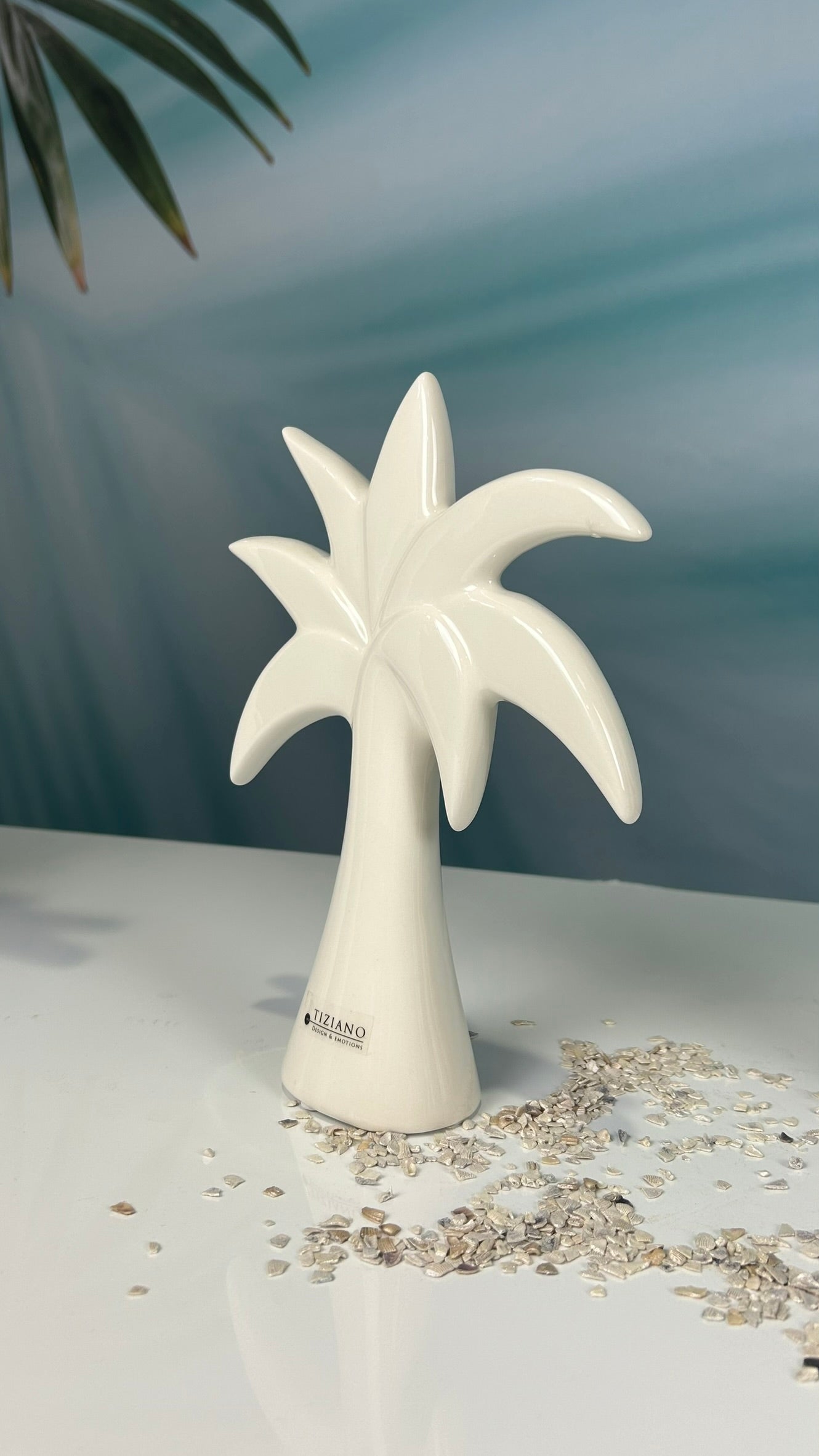 Dekofigur Deko Palme Guano weiß-creme