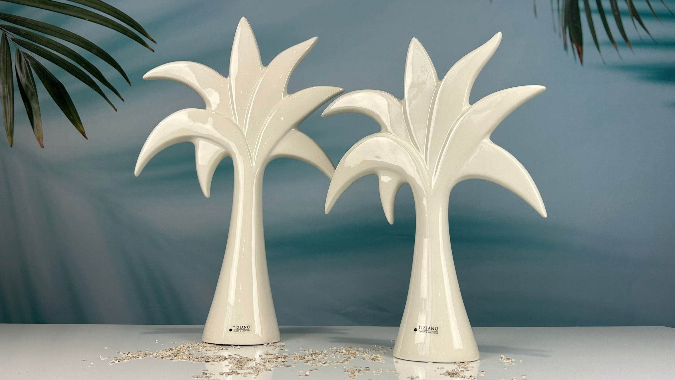 Dekofigur Deko Palme Guano weiß-creme